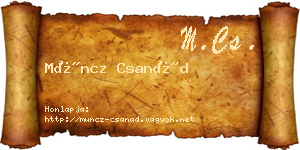 Müncz Csanád névjegykártya